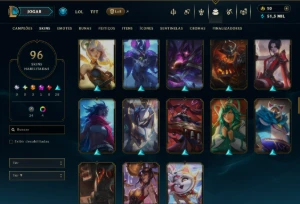 Prata 2 com TODOS os Champs e 96 Skins ( TOP / JG ) - League of Legends LOL
