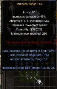 Mu Online Webzen Wing MG 2 +13+L+IGN Nidavellir