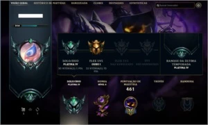 Conta platina 4 soloq, ouro 1 flex-72 skins-level 214 - League of Legends LOL
