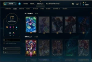Conta platina 4 soloq, ouro 1 flex-72 skins-level 214 - League of Legends LOL