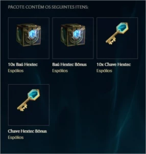 10 Baús e Chaves Hextec + 1 conjunto adicional! - League of Legends LOL