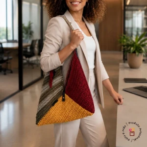 Bolsa de Crochê Desconstruída Grande - Artesanato e Personalizados