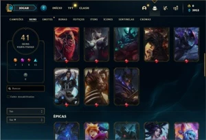 Conta prata 1 com 51 Champs e 41 Skins ( 2 Ultimates ) - League of Legends LOL