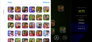 Conta efootball 3171 força, Messi 108 Blitz culler, trio MSN - eFootball PES