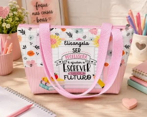 Kit 10 Mini Bolsas Personalizadas para Professoras - Artesanato e Personalizados