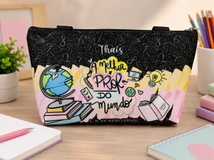 Kit 10 Mini Bolsas Personalizadas para Professoras - Artesanato e Personalizados