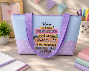 Kit 10 Mini Bolsas Personalizadas para Professoras - Artesanato e Personalizados