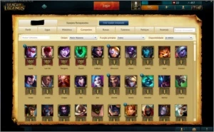 Conta de League of Legends Ouro 3 Borda de Platina 58 Champs LOL
