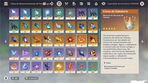CONTA AR58 - 9 PERSONAGENS 5* E 4 ARMAS 5* - Genshin Impact