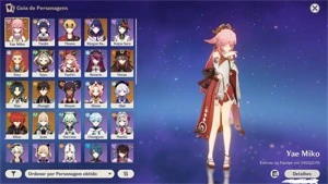 CONTA AR58 - 9 PERSONAGENS 5* E 4 ARMAS 5* - Genshin Impact