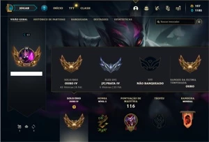 Conta ouro 4 com 51 Champs e 15 Skins + 6 Espolios - League of Legends LOL