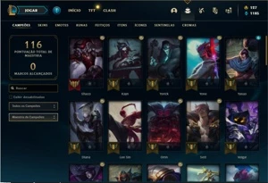 Conta ouro 4 com 51 Champs e 15 Skins + 6 Espolios - League of Legends LOL