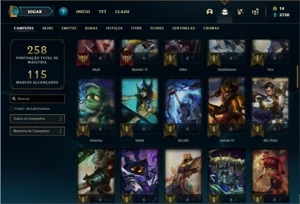 Conta ouro 2 com 80 Champs e 37 Skins + 3 Vitoriosas - League of Legends LOL