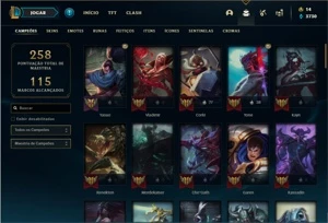 Conta ouro 2 com 80 Champs e 37 Skins + 3 Vitoriosas - League of Legends LOL