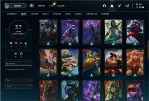 Conta ouro 2 com 80 Champs e 37 Skins + 3 Vitoriosas - League of Legends LOL