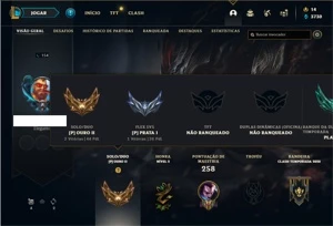 Conta ouro 2 com 80 Champs e 37 Skins + 3 Vitoriosas - League of Legends LOL