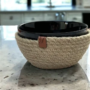 Porta Bowl Artesanal em Corda de Juta - Artesanato e Personalizados