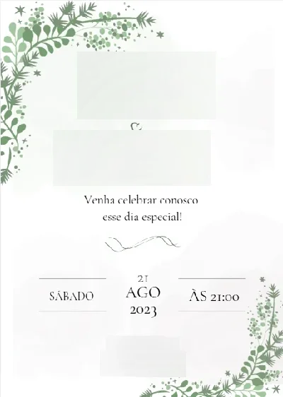 Convite de casamento - Arte Digital Artes Canva