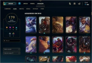 CONTA DIAMANTE IV, FALTANDO 1 CHAMP, 179 SKINS. - League of Legends LOL