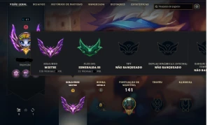 Conta Mestre mmr bom 4 skins e 9 skins espolios - League of Legends LOL