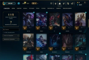 Prata 4 com 65 Champs e 12 Skins - League of Legends LOL
