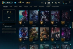 Prata 4 com 65 Champs e 12 Skins - League of Legends LOL