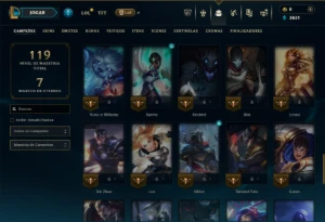 Prata 4 com 65 Champs e 12 Skins - League of Legends LOL