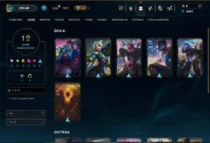 Prata 4 com 65 Champs e 12 Skins - League of Legends LOL