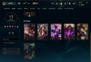 Prata 4 com 65 Champs e 12 Skins - League of Legends LOL