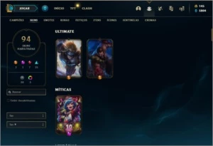 Conta ouro 2 com 131 champs e 94 skins - League of Legends LOL