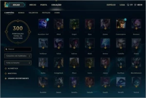 Cont - Borda Platina + 54 Skins + 110 champs - League of Legends LOL