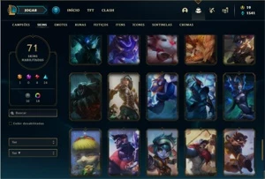 Conta bronze 4 com 76 Champs e 71 Skins (+ de 400 Jogos) - League of Legends LOL
