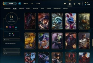 Conta bronze 4 com 76 Champs e 71 Skins (+ de 400 Jogos) - League of Legends LOL
