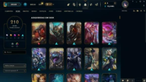 Conta Diamante 2 com Todos os Campeões e 210 Skins - League of Legends LOL