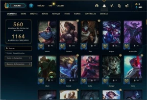 Conta prata 3 com TODOS os champs e 70 Skins - League of Legends LOL