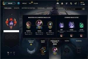 Conta prata 3 com TODOS os champs e 70 Skins - League of Legends LOL
