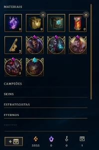 LoL( LvL 327 + 105 Skins + 141 Campeões + Valorant 2 passes - League of Legends