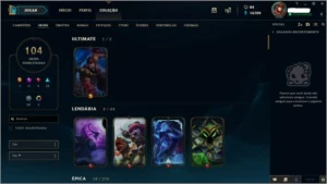 Conta platina 3, ouro 5 flex, prata 3 3x3 - League of Legends LOL