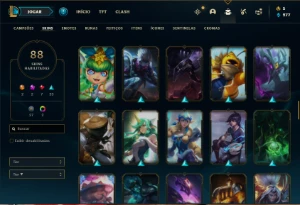 Conta Unranked com 140 Champs e 88 Skins ( MAIN SUPORTE ) - League of Legends LOL