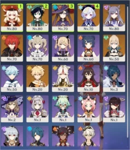 Conta Genshin Impact AR 48 faltando somente 2 personagens.