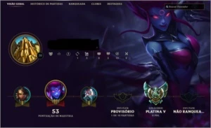 CONTA PLATINA V - League of Legends LOL