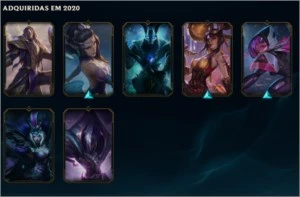 Conta com 58 champs e 37 skins - League of Legends LOL