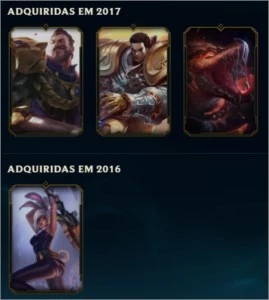 Conta com 58 champs e 37 skins - League of Legends LOL