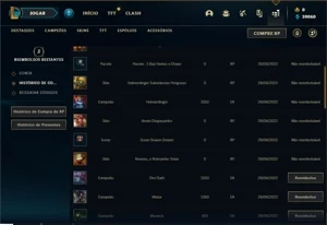 Conta platina 4 com 5 Skins e 22 Champs - League of Legends LOL