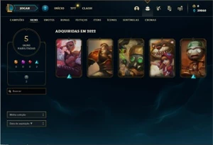 Conta platina 4 com 5 Skins e 22 Champs - League of Legends LOL