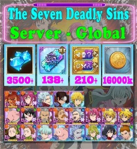 [GLOBAL]3500+ Diamonds Seven Deadly Sins 7DS Reroll Account - Outros