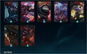 CONTA LEAGUE OF LEGENDS MUITAS SKINS 104 CHAMPIONS PRATA 1 LOL
