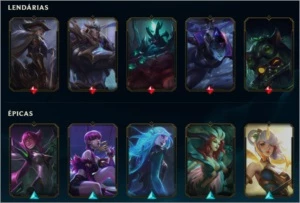 CONTA LEAGUE OF LEGENDS MUITAS SKINS 104 CHAMPIONS PRATA 1 LOL