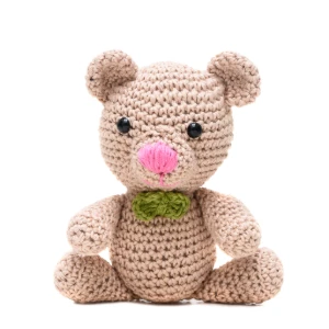 Ursinho de Gravata Verde em Amigurumi - Artesanato e Personalizados