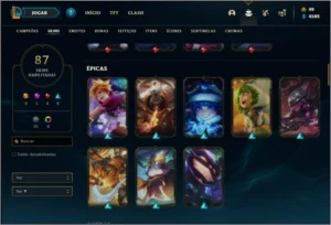 Conta prata 1 com 137 champs e 87 skins e 16 Maestrias 7 - League of Legends LOL